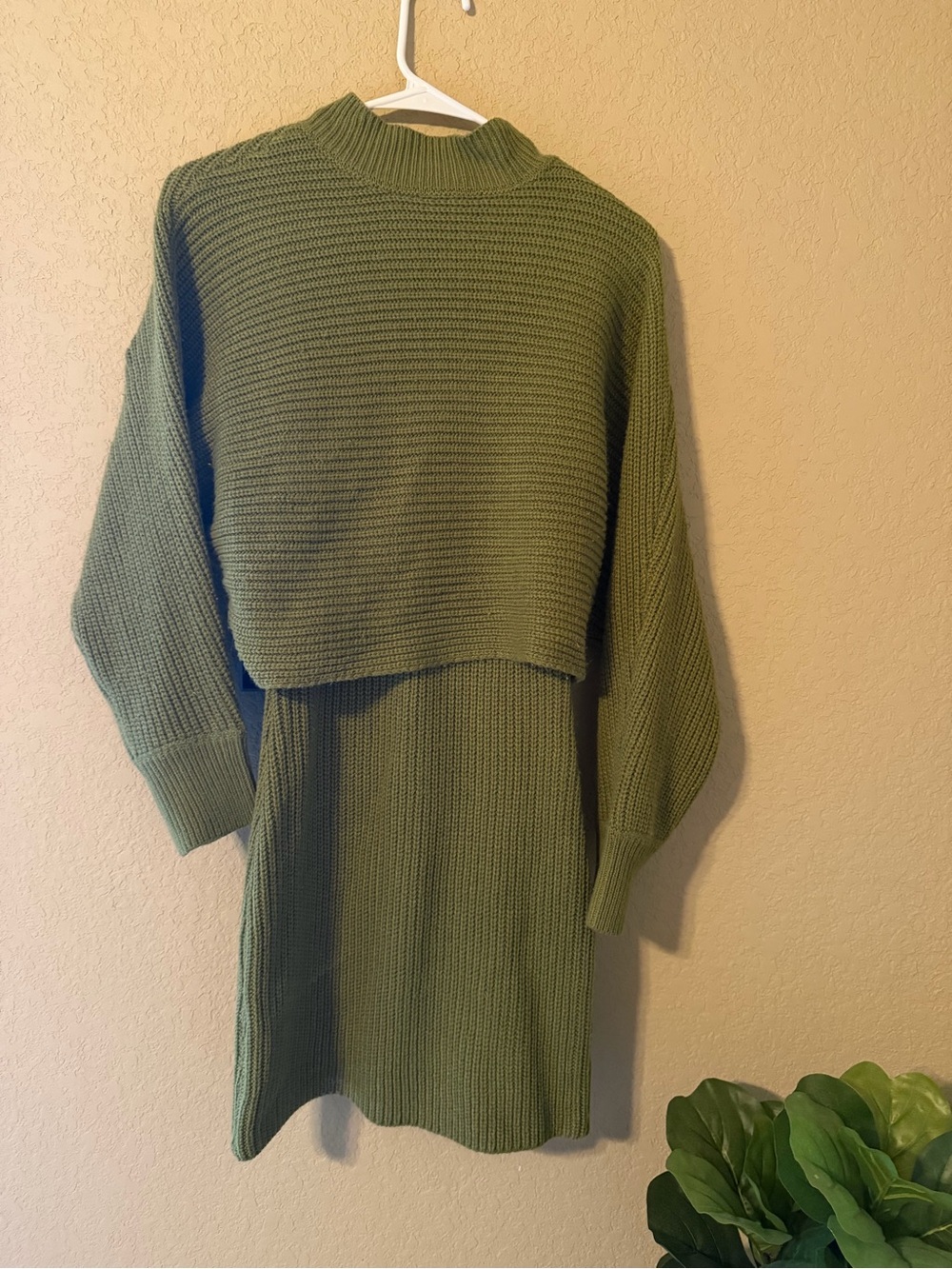 Lulus Olive Green 2-Piece Sweater Dress Set  | XS | Great Condition
